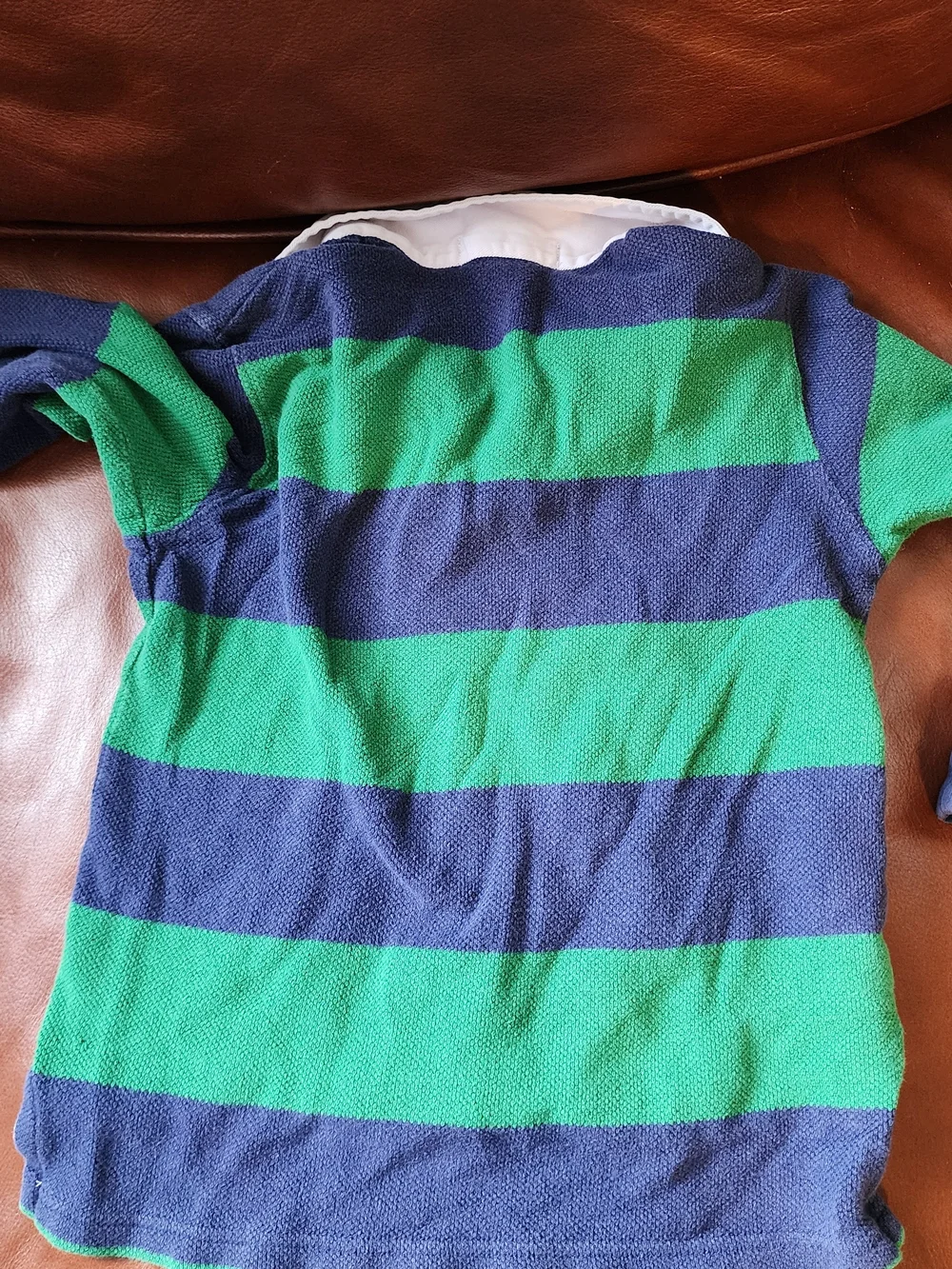 Polo by Ralph Lauren Kids Green & Navy Striped Rugby Polo